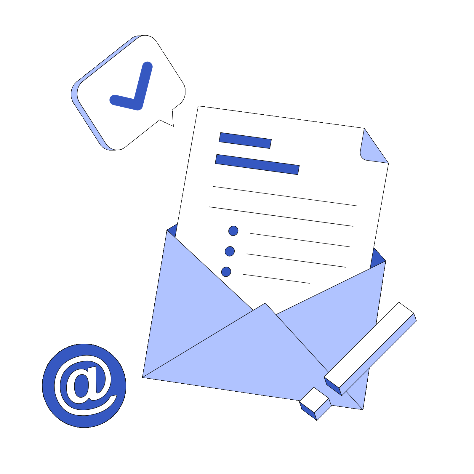 receiving a letter or email